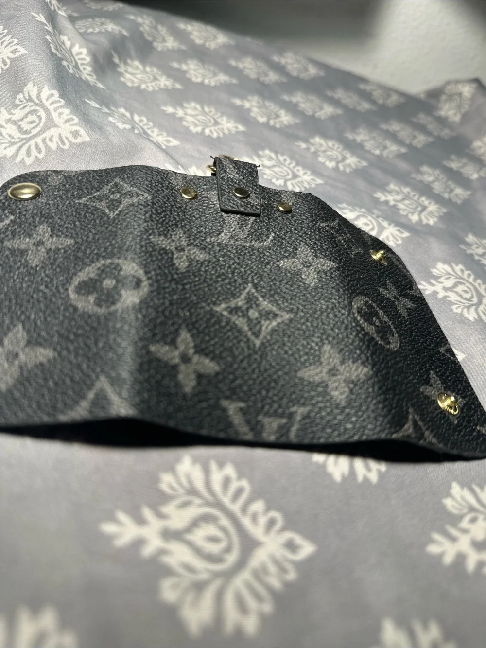 Louis Vuitton Black Monogram Key Pouch with Gold Hardware